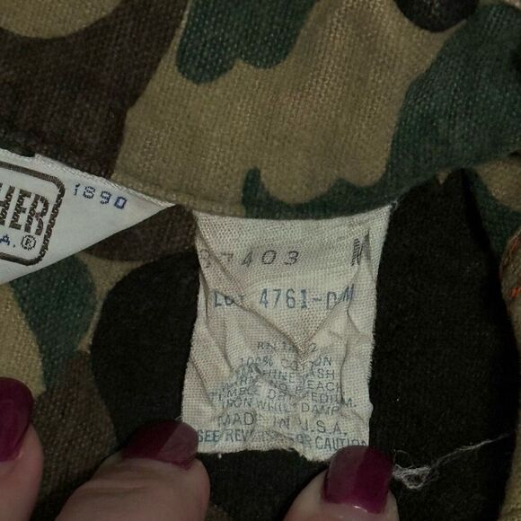 VTG Five Brothers Chamois Flannel Shirt Frogskin Duck Hunt Camo Custom Sleeves - Picture 10 of 11